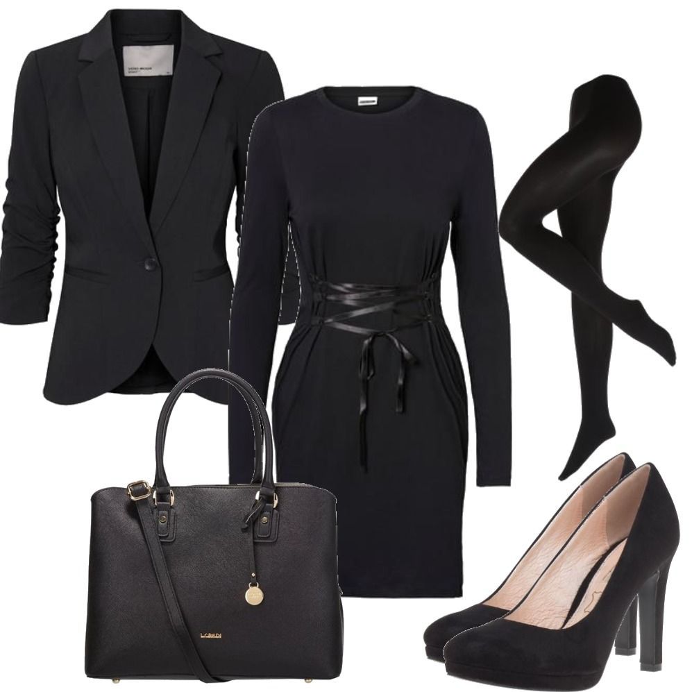 Business Black Pumps Outfit für Damenoutfits zum auf Stylaholic