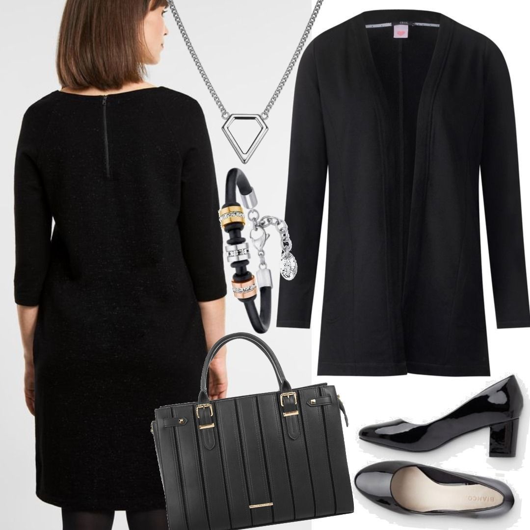 Stylaholic Damenoutfits Schwarz Festliches Nachshoppen Outfit CECIL Kleid - Jersey auf Black für zum