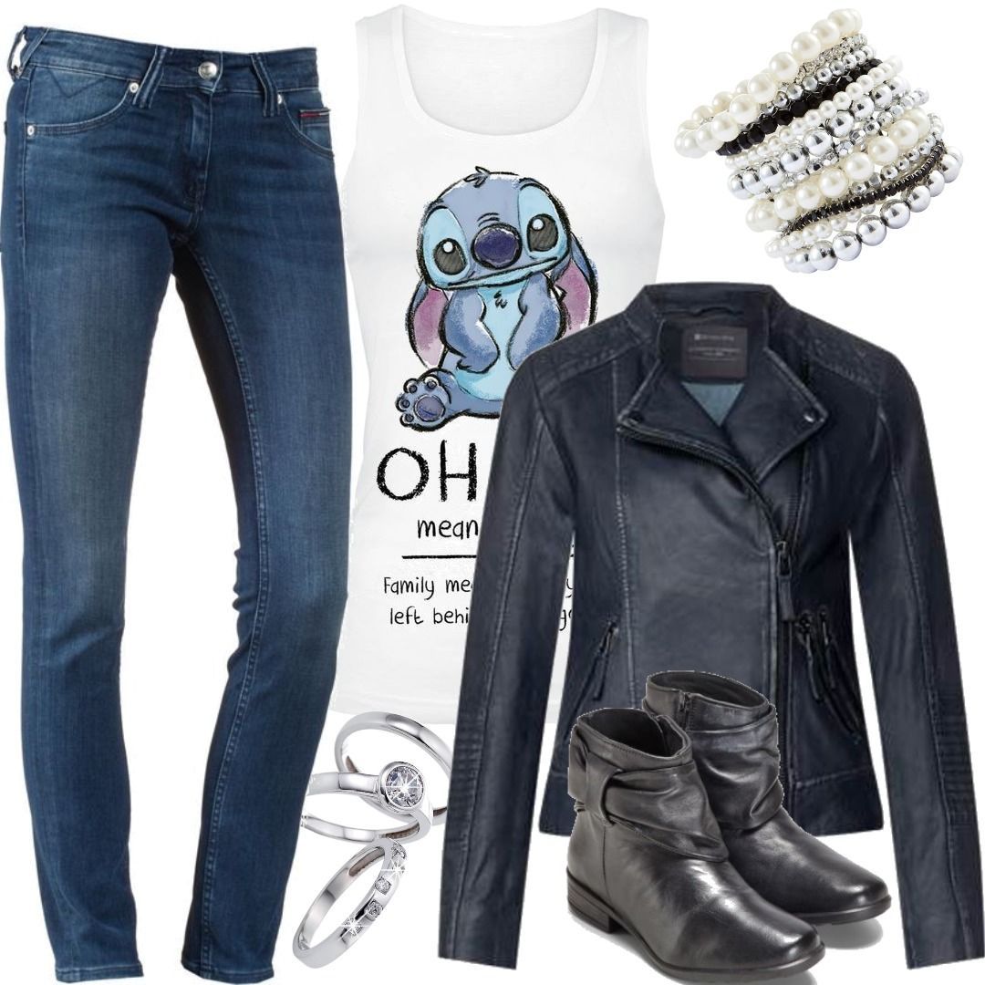 Street One Lederjacke Im Biker Style Deep Blue Blau Lilo And Stitch Ohana Means Family Top Weiss Women Outfit Fur Damenoutfits Zum Nachshoppen Auf Stylaholic