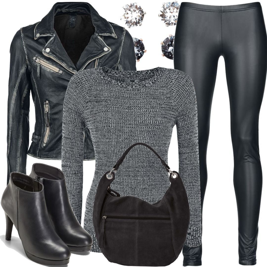 Black Premium Kapuzenjacke Damen - Rockige Style-Jacke Mit Schnürungen