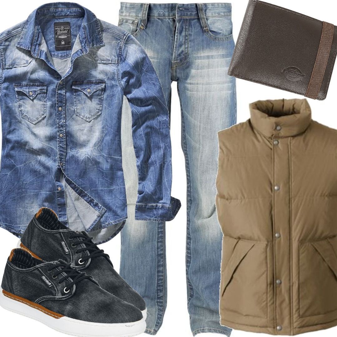 Brandit Riley Denimshirt Jeanshemd Outfit Fur Herrenoutfits Zum Nachshoppen Auf Stylaholic