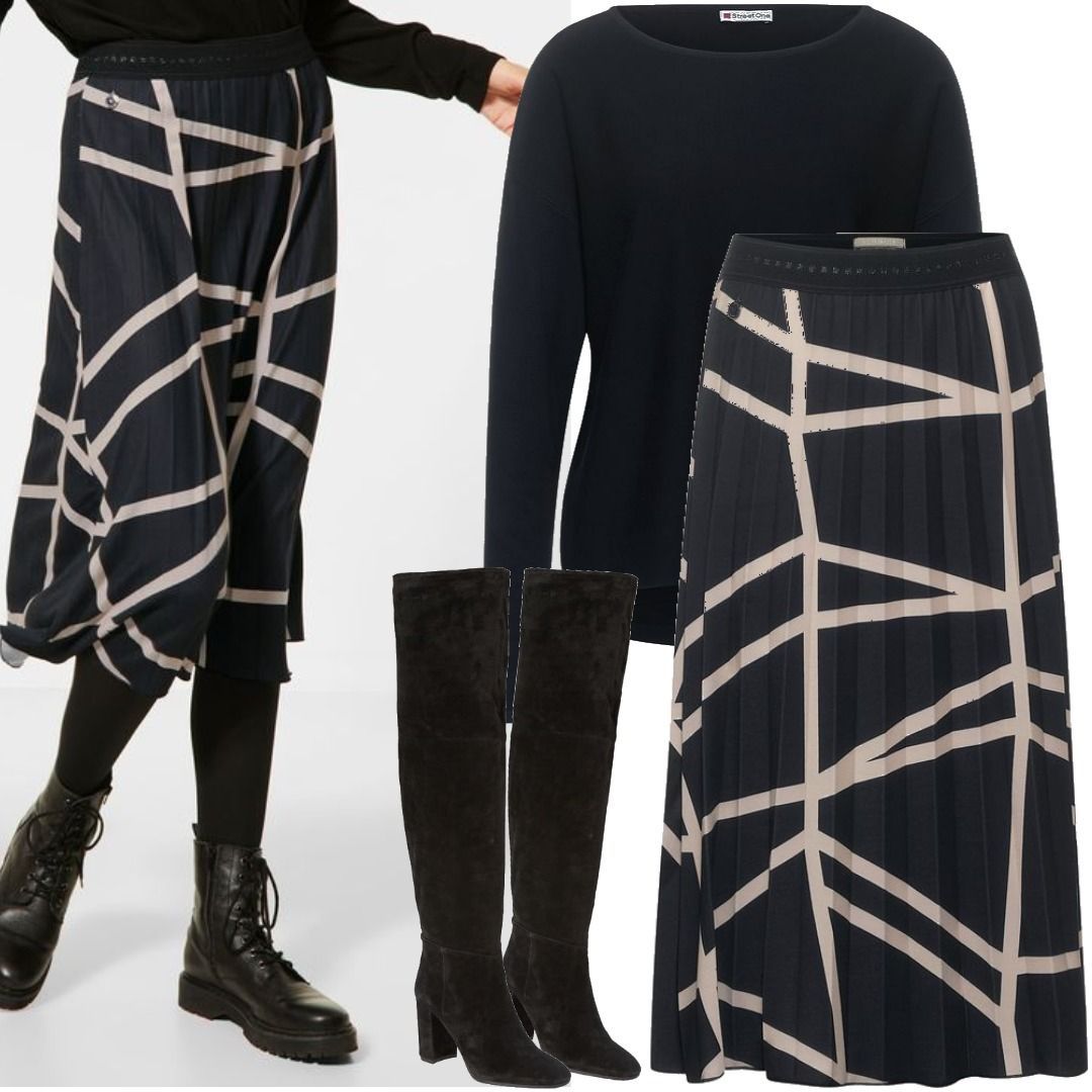 Plissee Street Damenoutfits Midi-Rock zum Outfit auf Nachshoppen JBW für Stylaholic Damen One