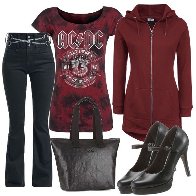 AC DC Outfit für Damenoutfits zum Nachshoppen auf Stylaholic