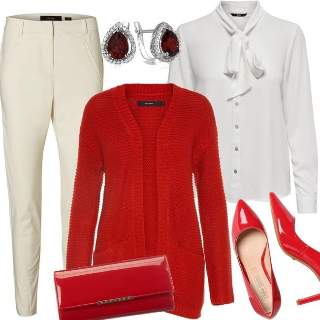 VERO MODA Langer Strickcardigan Damen Rot VERO MODA Ankle Hose Damen