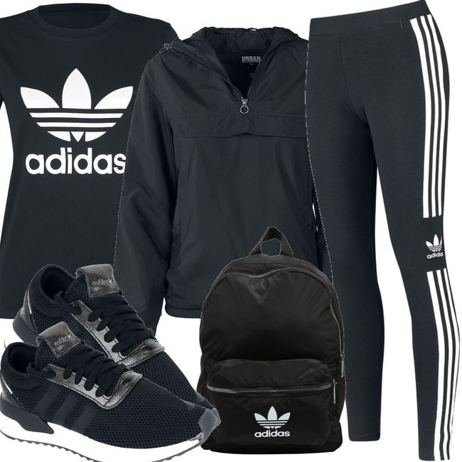 Adidas - Trefoil Tight - Leggings - schwarz/weiß Outfit für ...
